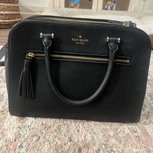 Kate Spade Black Satchel with Gold Accents